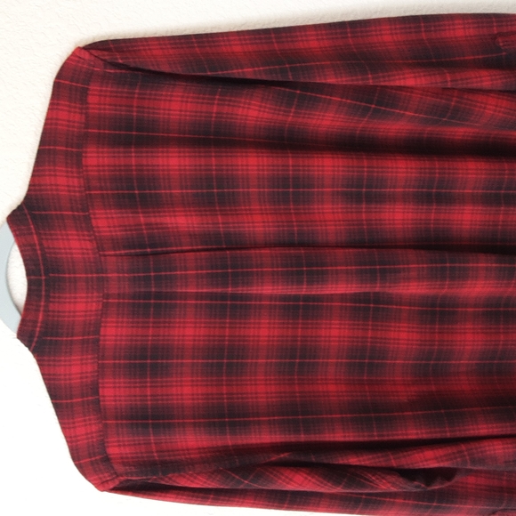 Denim & Supply Ralph Lauren Red Pintuck Plaid Top - Picture 4 of 6